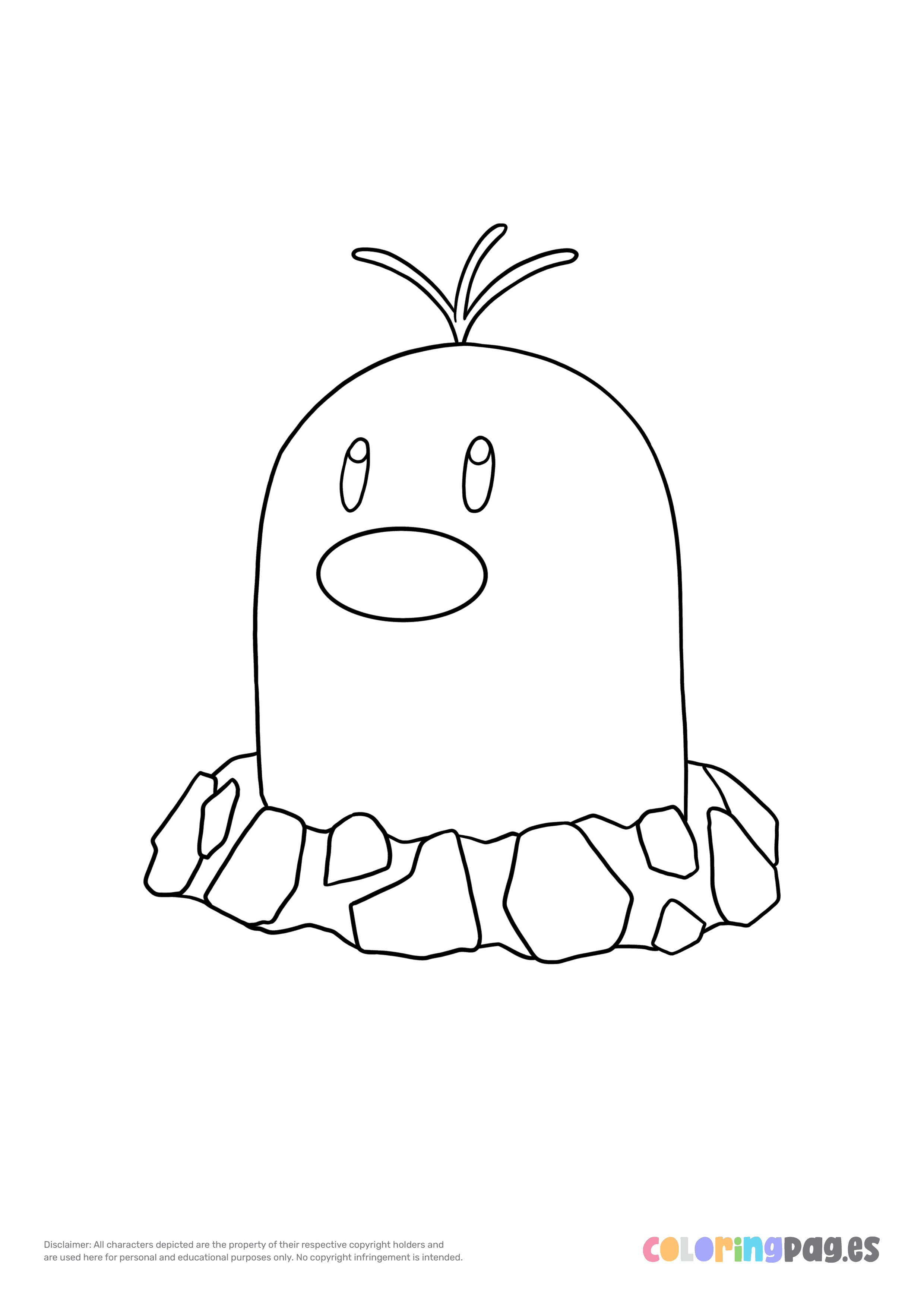 Alolan diglett coloring page