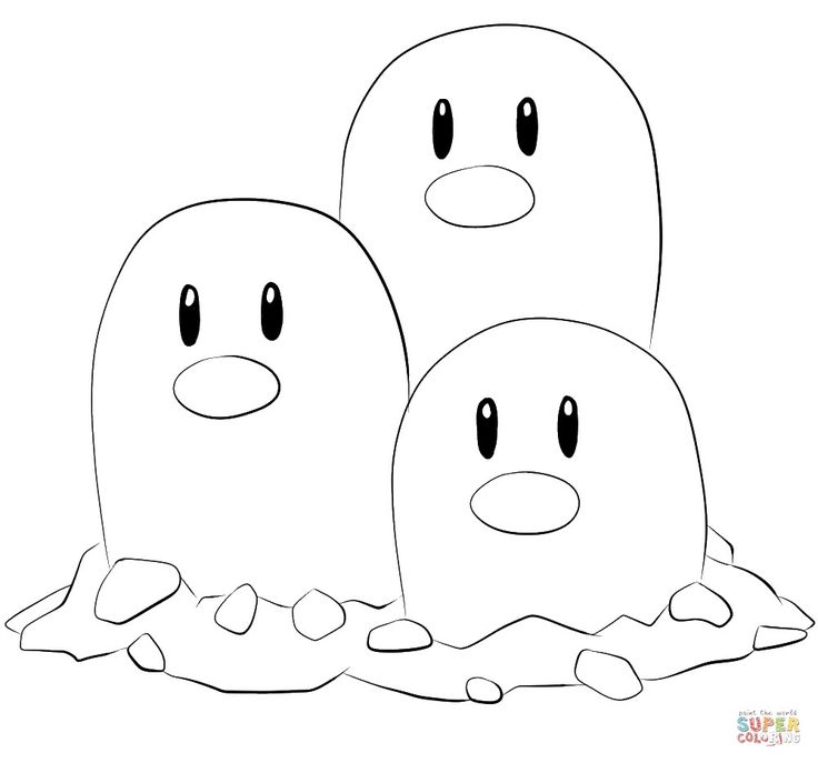 Pokemon coloring pages dugtrio â through the thousands of images on