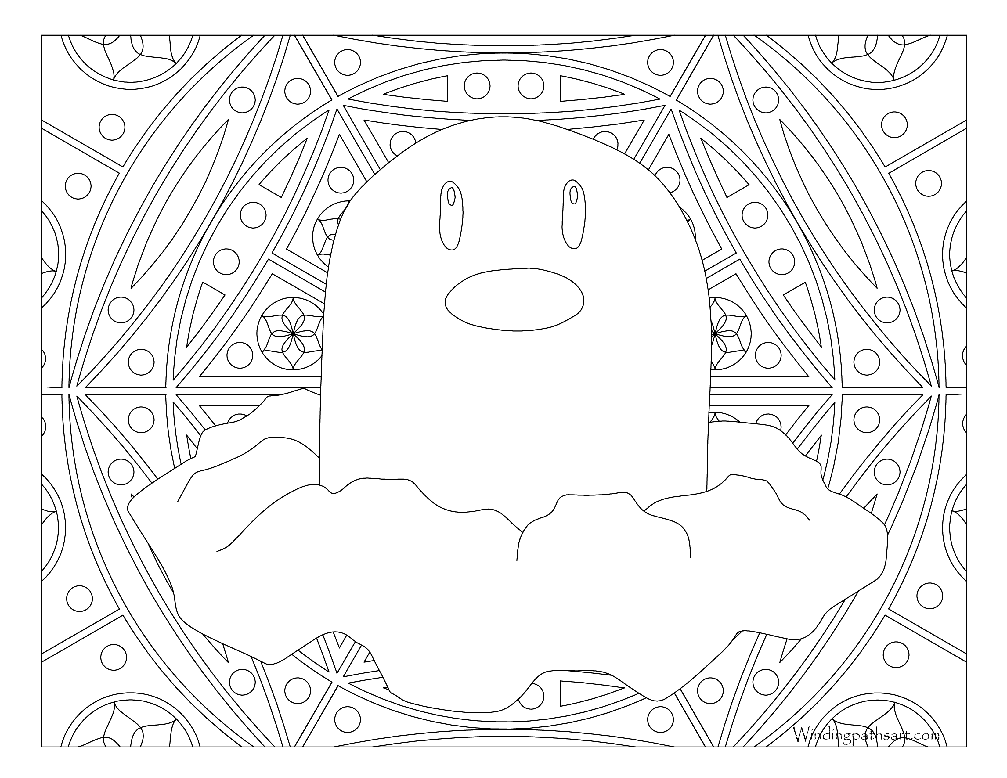 Diglett pokemon coloring page