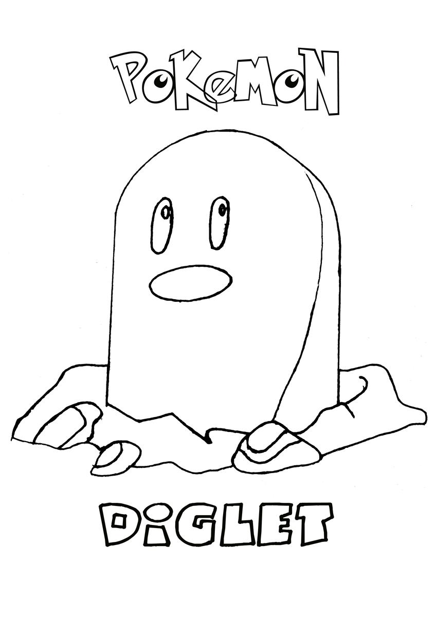 Diglet pokemon coloring page