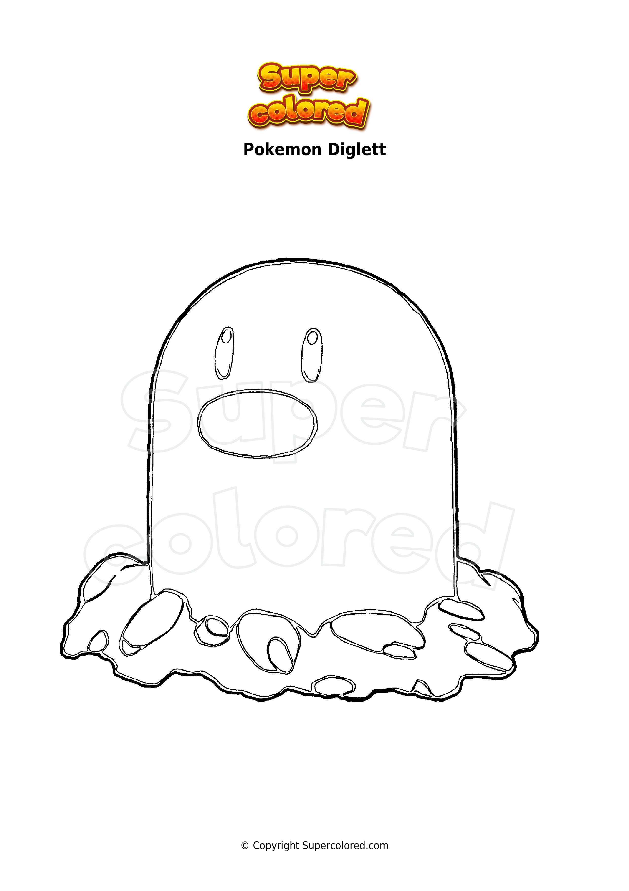 Coloring page pokemon diglett