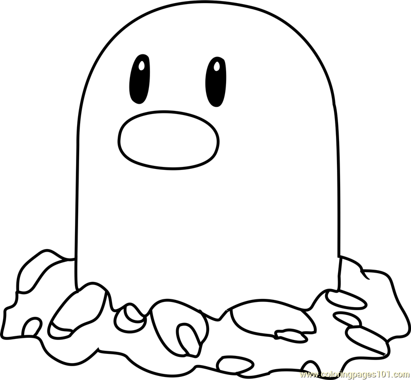 Diglett pokemon coloring page for kids