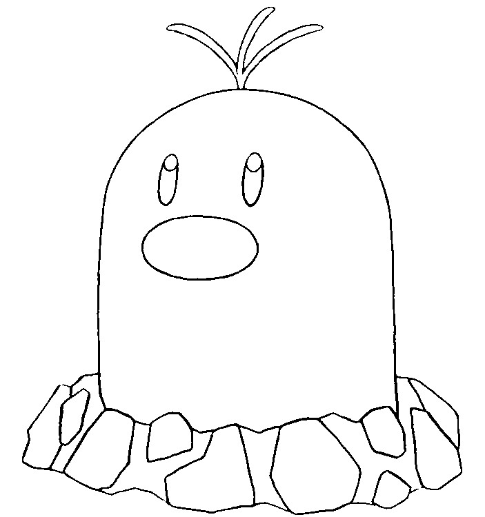 Coloring page pokãmon alola forms alolan diglett