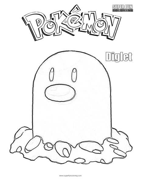 Diglet pokemon coloring page