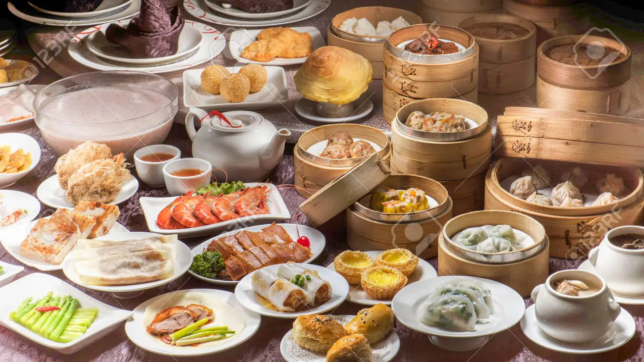 Full table of chinese dim sum stock photo picture and royalty free image image