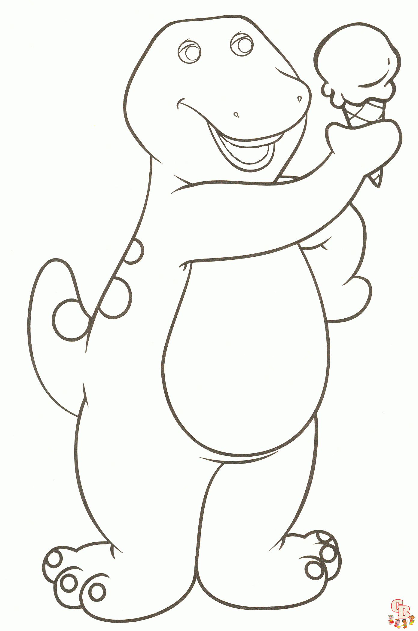 Barney para colorear gratis para imprimir