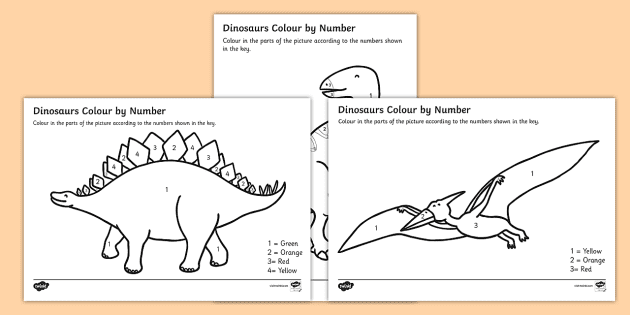 Dinosaurs lour by number teacher made