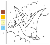 Dinosaurs color by number coloring pages free coloring pages