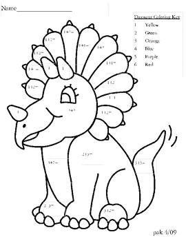 Dinosaur number coloring page by patricia anne tpt