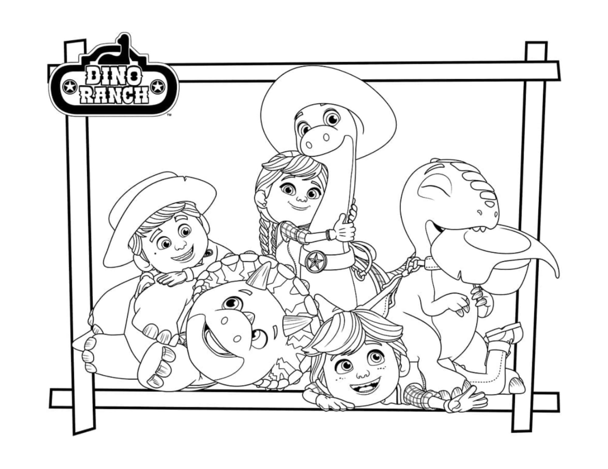 Pages of dino ranch coloring book printable pdf coloring book dino ranch coloring dino ranch printable