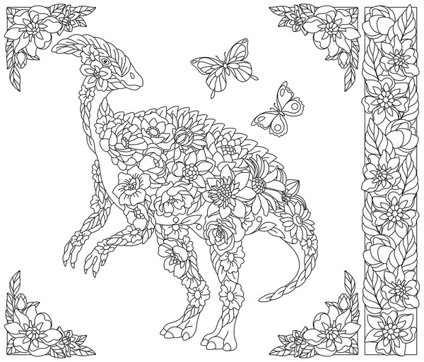 Dinosaur adult colouring royalty