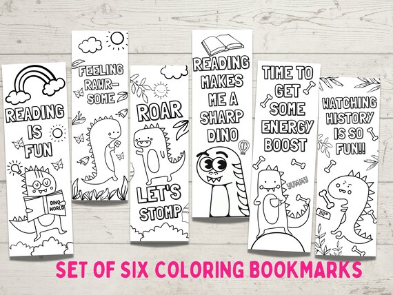 Dinosaur bookmarks printable coloring bookmarks dinosaur coloring dinosaur birthday activity bookmark coloring pages download now