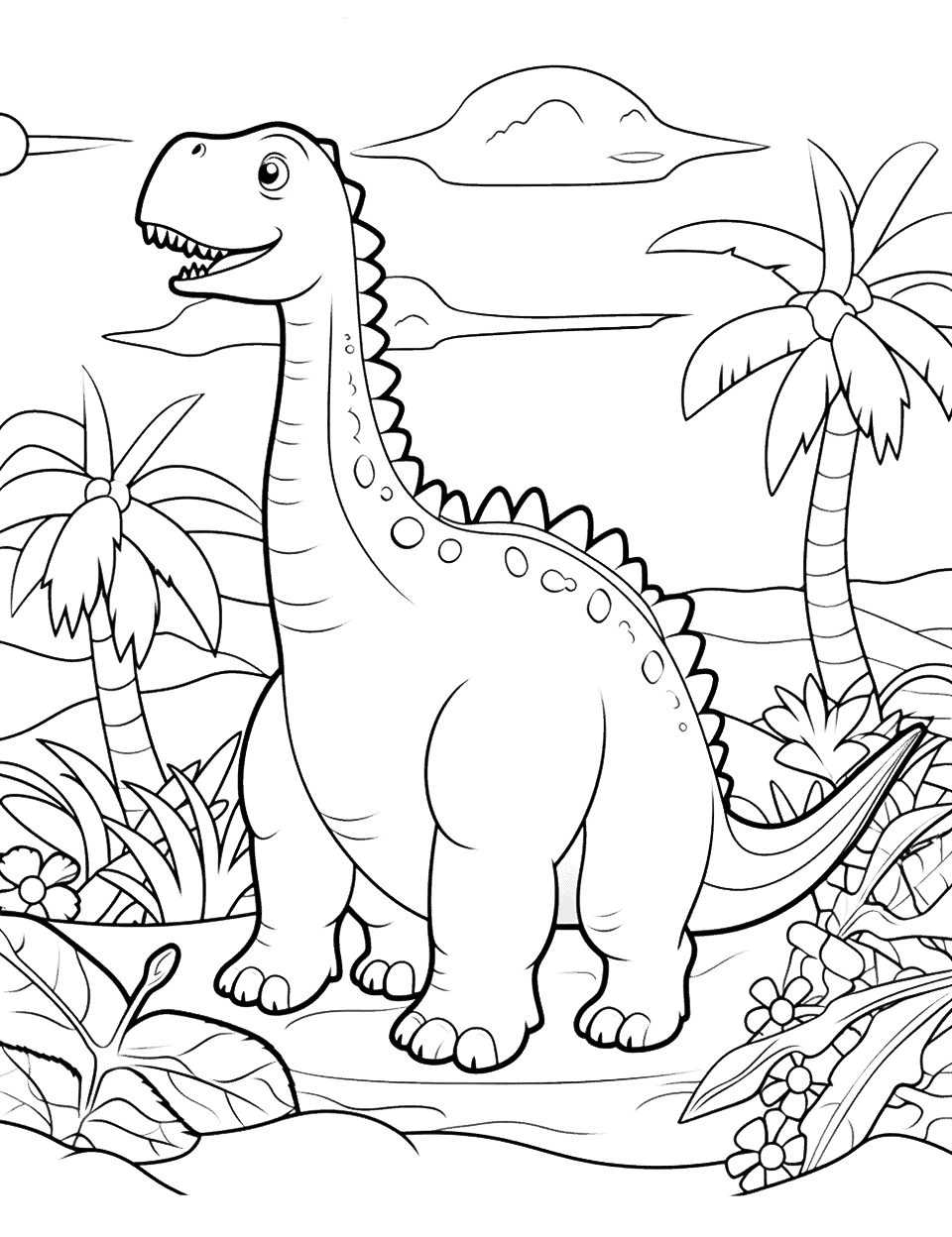 Dinosaur coloring pages free printable sheets