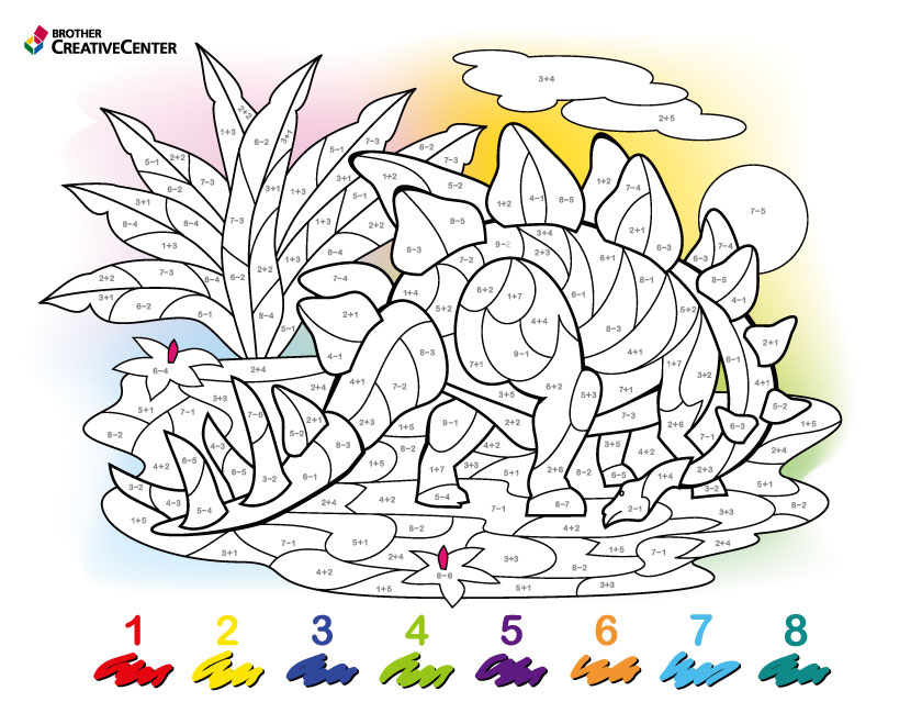 Free printable math coloring by number