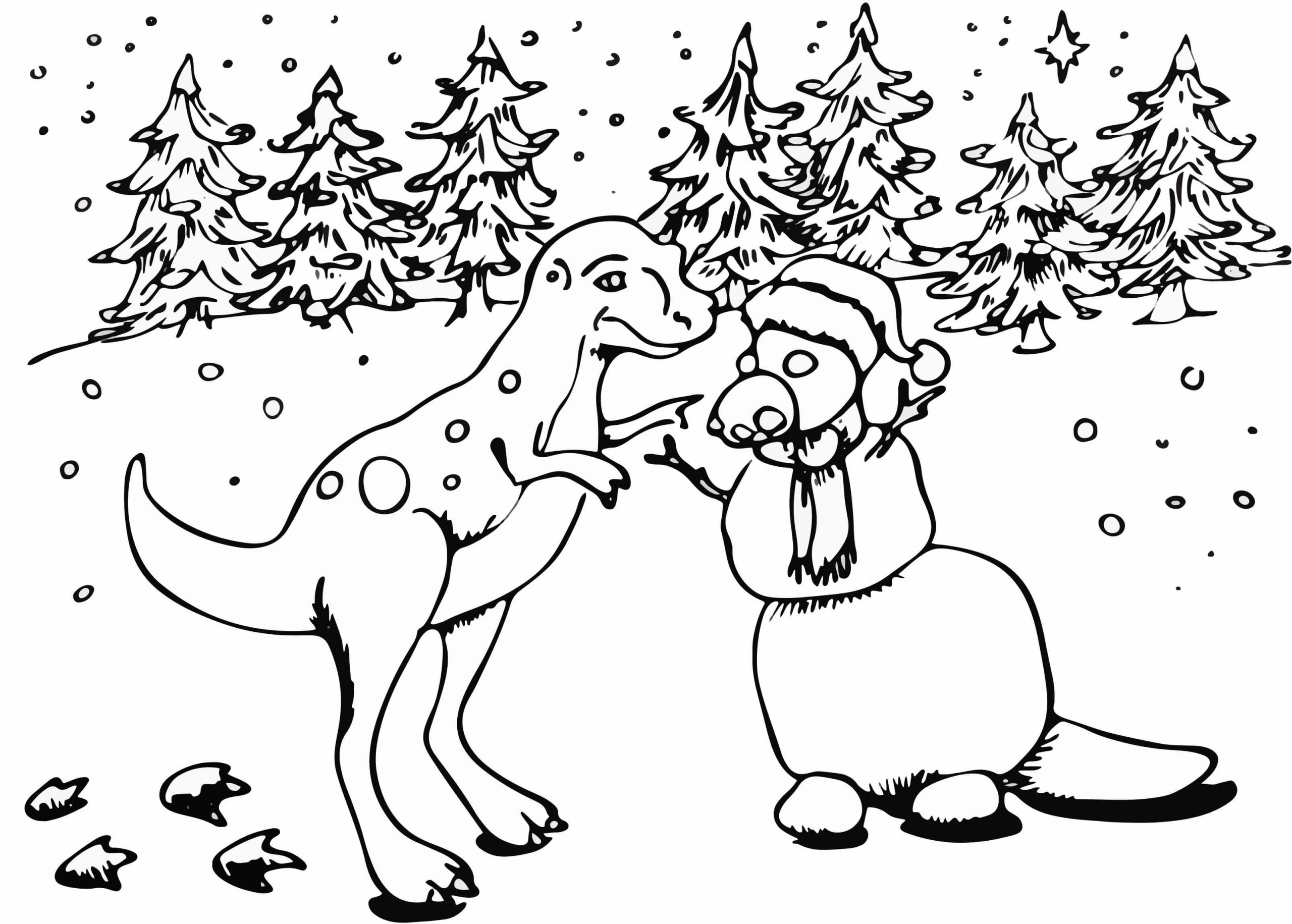 Drawing dinosaur in christmas coloring page