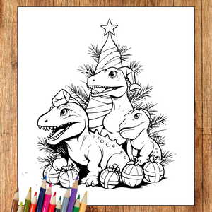 Dinosaur christmas coloring books for kids of all ages with silly pictures publishing carew books