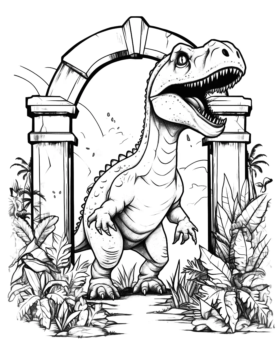 Dinosaur coloring pages free printable sheets