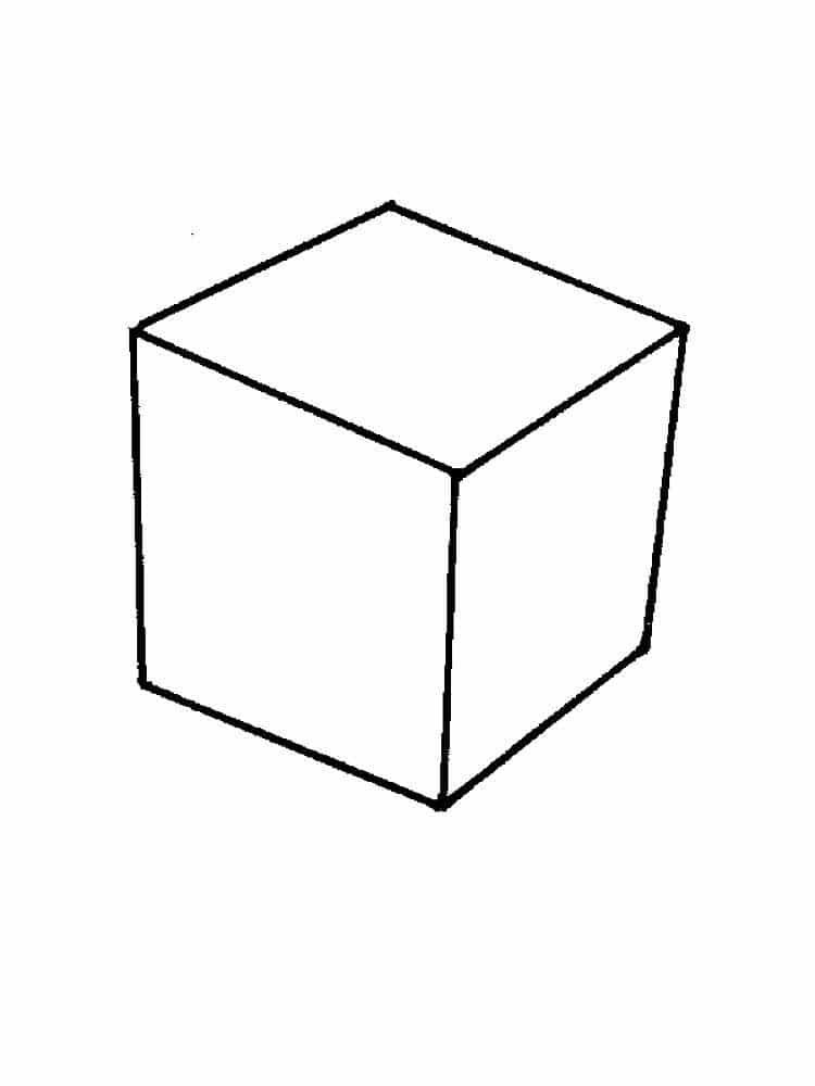 Cube shape coloring page