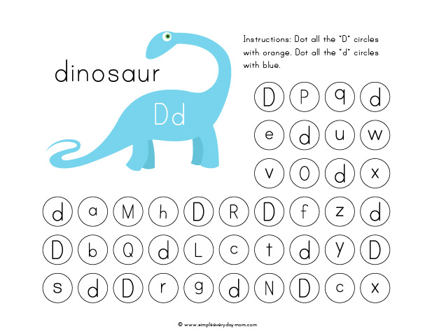 Dinosaur do a dot printables