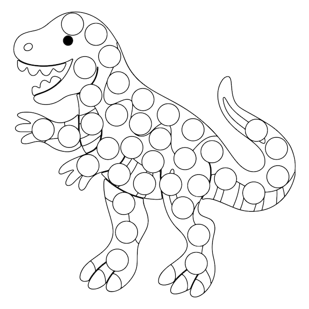 Premium vector dinosaur dot marker coloring pages for kids premium vector