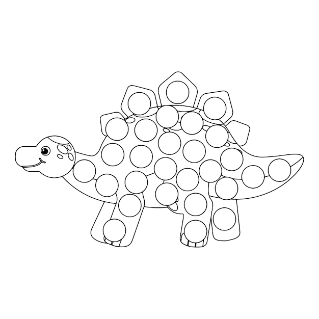 Premium vector dinosaur dot marker coloring pages for kids premium vector