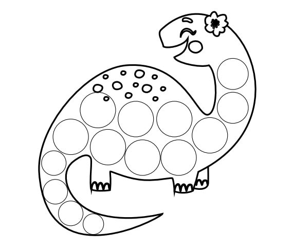 Dinosaur dot painting coloring pages