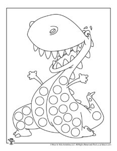 Dinosaur dot coloring pages woo jr kids activities childrens publishing