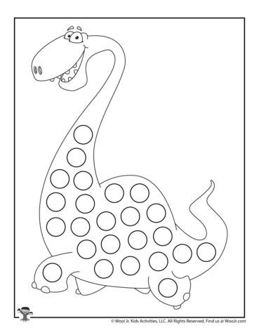 Dot marker dinosaur themed printables woo jr kids activities childrens publishing dot markers cute coloring pages childrens publishing