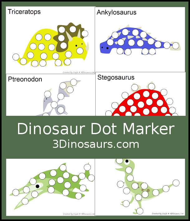 Free dinosaur dot marker printables dinosaurs