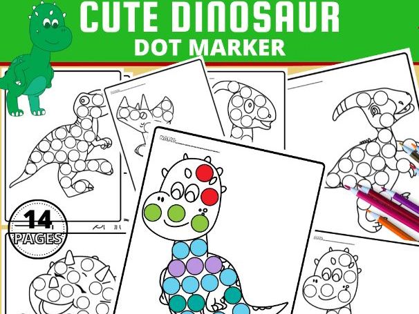 Dinosaurs dot marker printables jurassic dinosaurs coloring sheets teaching resources