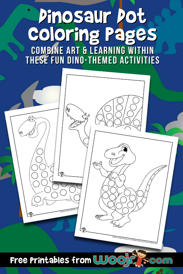 Dinosaur dot coloring pages woo jr kids activities childrens publishing