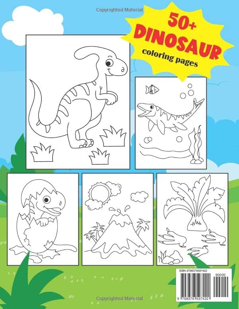 Dinosaur coloring book jumbo dinosaur coloring book for toddlers ages