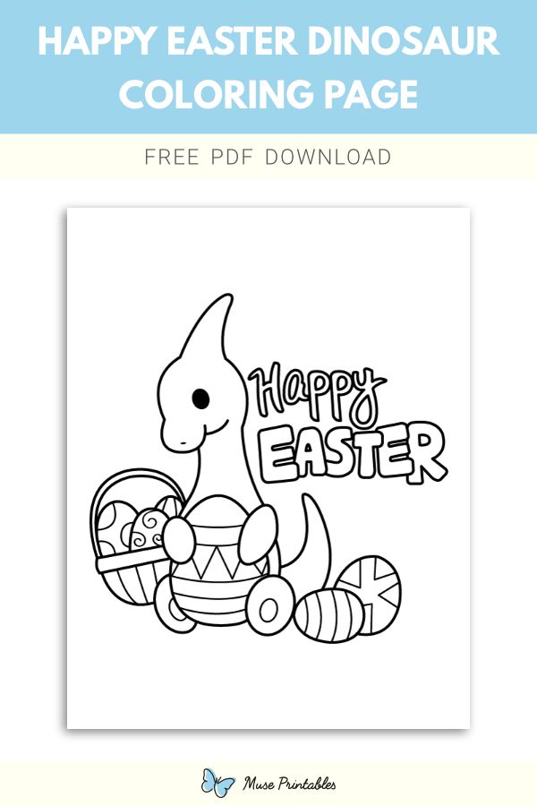 Free happy easter dinosaur coloring page dinosaur coloring pages dinosaur coloring coloring pages