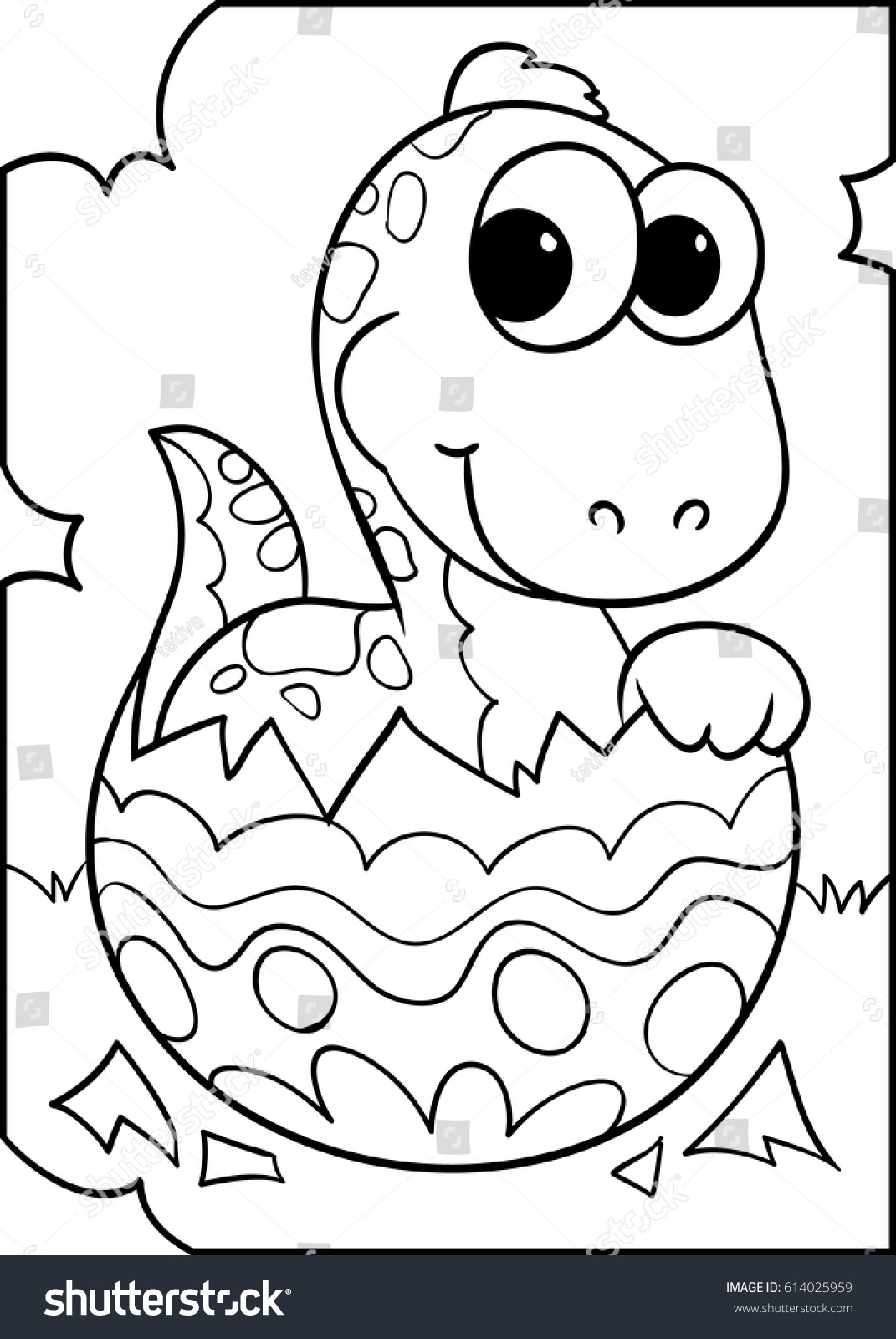 Hakuun dinosaur easter egg coloring happy easter liittyvã vektorikuva rojaltivapaa