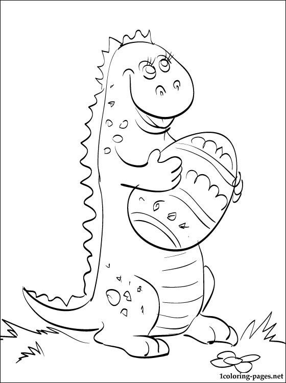 Coloring page small dinosaur with easter egg dinosaur coloring pages easter egg coloring pages easter coloring pictures
