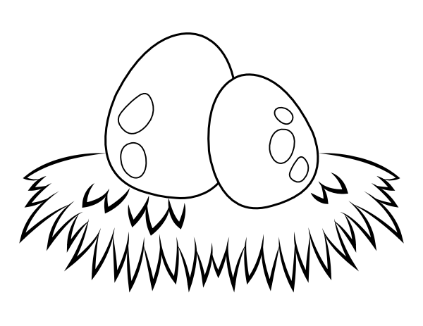 Printable dinosaur eggs in nest coloring page