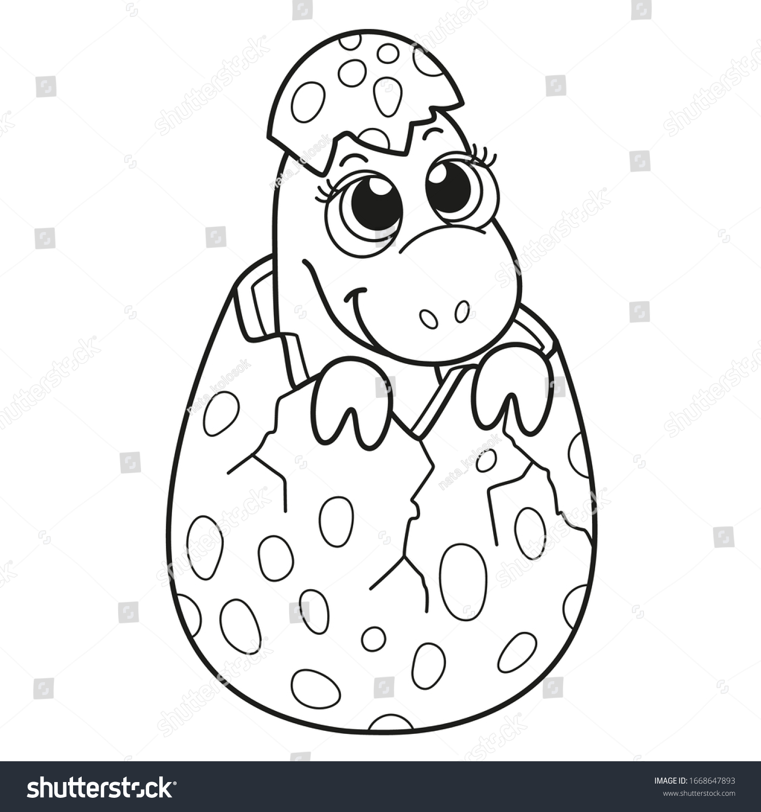 Coloring book children baby dinosaur egg stock vector royalty free