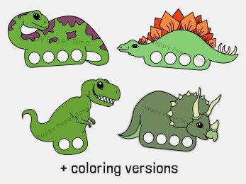 Dinosaur finger puppets with coloring