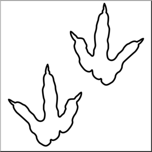 Clip art dinosaur footprints bw i