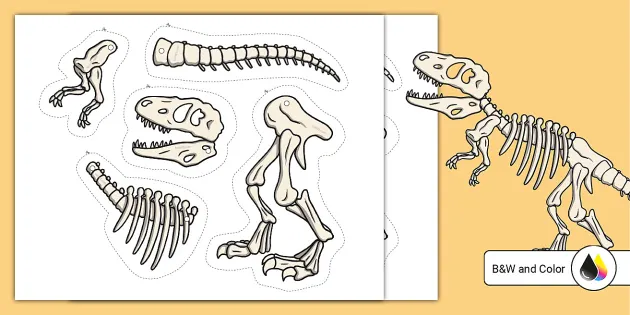 Dinosaur skeleton split pin craft activity usa