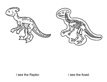 I see the dinosaur fossil guided reading and coloring book