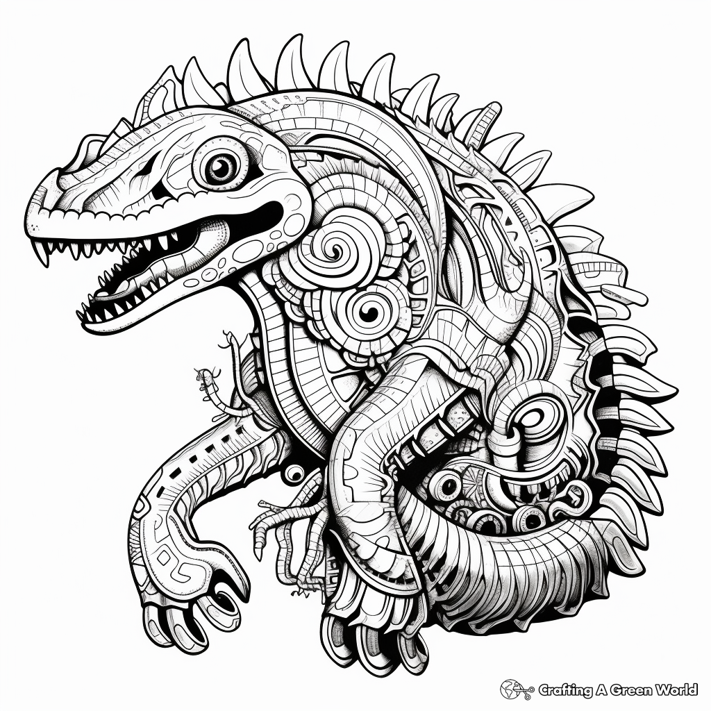 Realistic dinosaur coloring pages