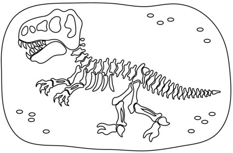 Dinosaur fossil coloring page free printable coloring pages