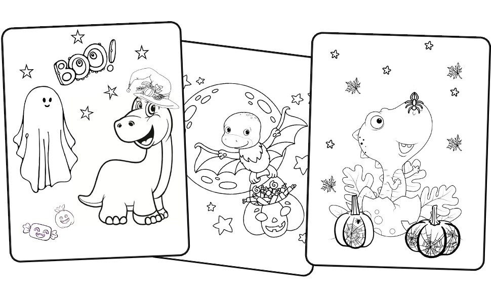 Halloween dinosaurs coloring book super cute halloween coloring pages for kids and adults with high