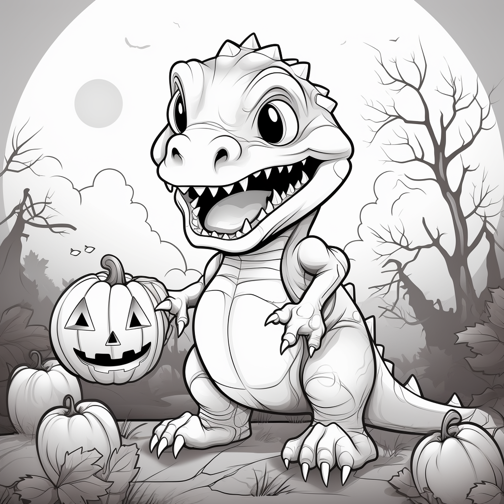 Halloween dinosaur coloring pages