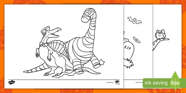 Halloween dinosaurs louring pages teacher made