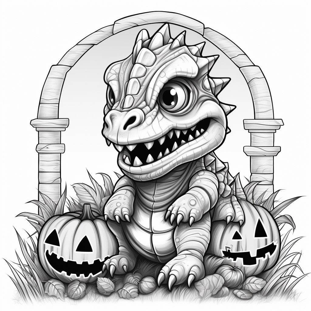 Halloween dinosaur coloring pages