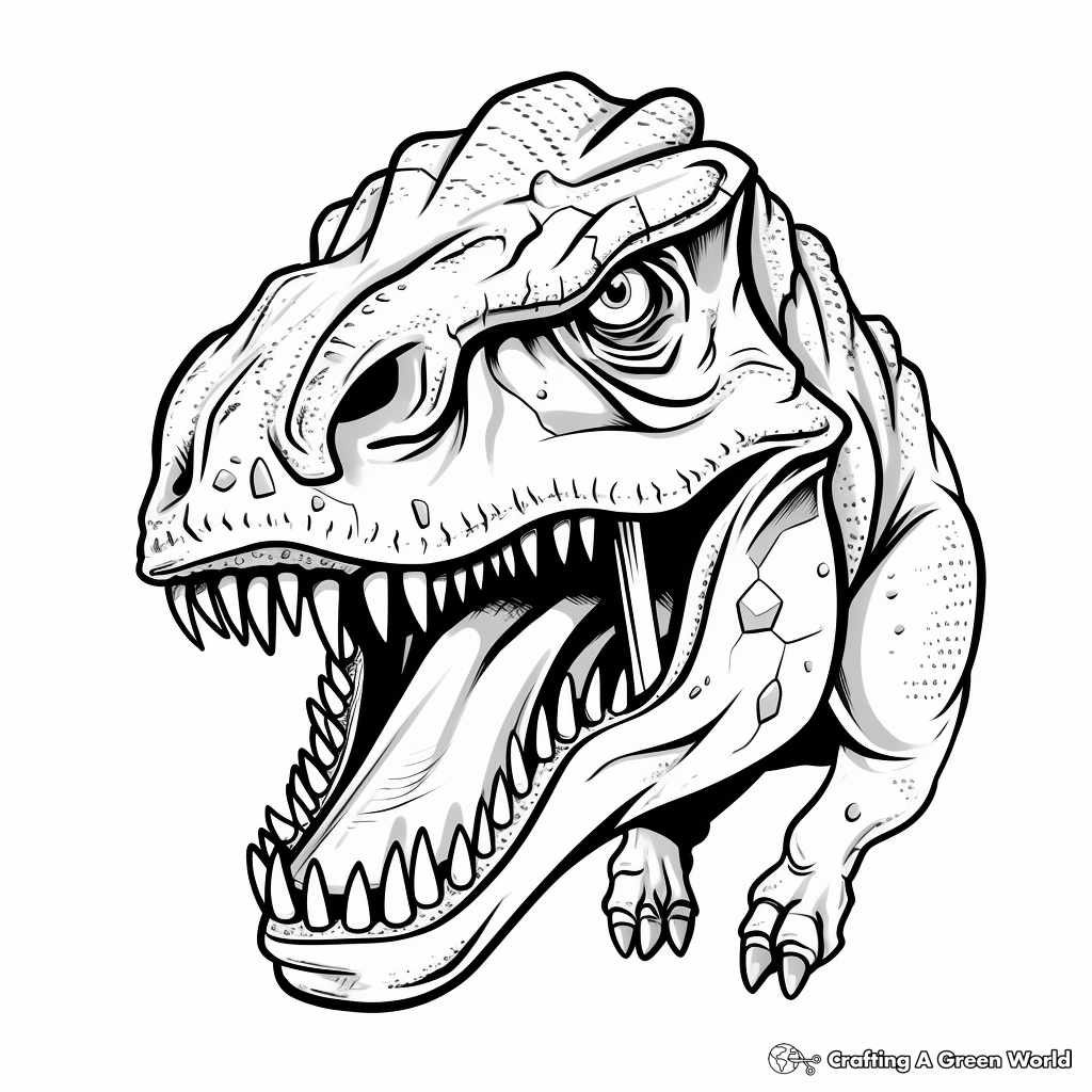 Dinosaur head coloring pages