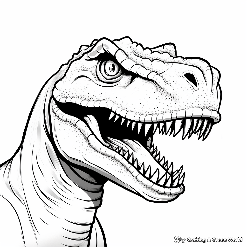 Dinosaur head coloring pages