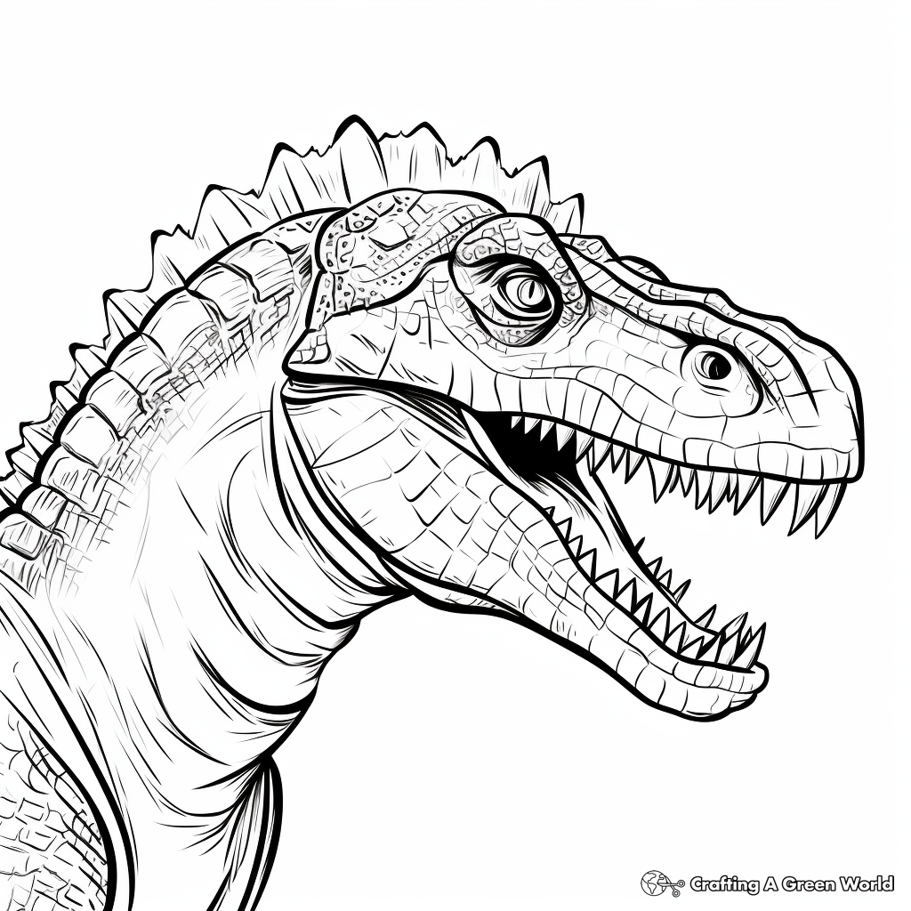 Dinosaur head coloring pages